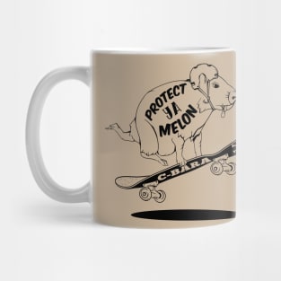 Capybara Skateboarding Mug